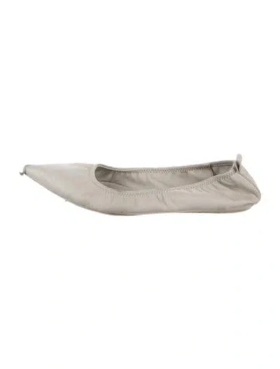 Pre-owned St Agni Leather Ballet Flats In Gray