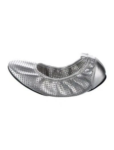 Pre-owned St Agni Leather Ballet Flats In Silver