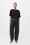 St Agni Leather Balloon Pants In Black