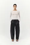 St Agni Leather Balloon Pants In Black