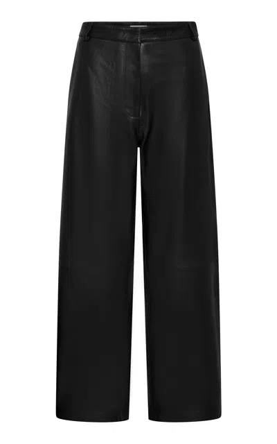 St Agni Leather Balloon Pants In Black