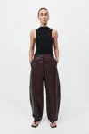 St Agni Leather Balloon Pants In Bordeaux