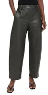 St Agni Leather Balloon Pants Khaki In Brown