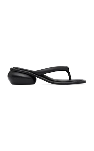 St Agni Leather Dome Heel Sandals In Black