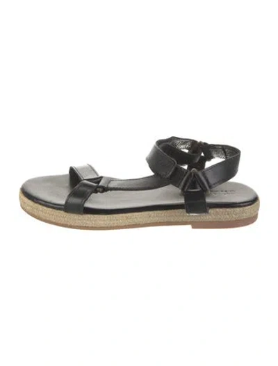 Pre-owned St Agni Leather Espadrilles In Black