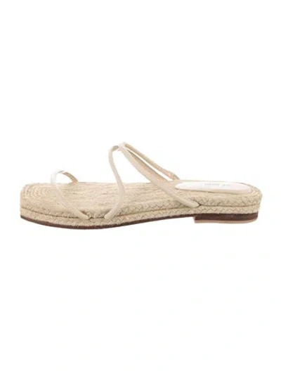 Pre-owned St Agni Leather Espadrilles In Neutral