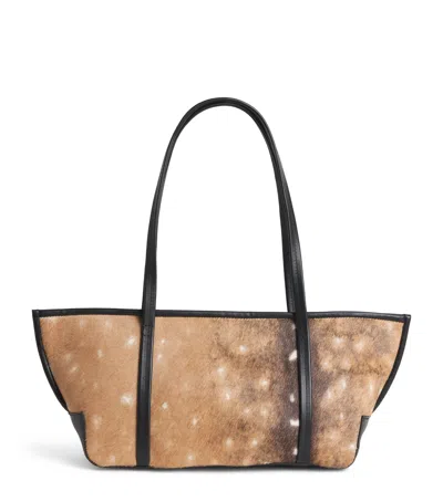 St Agni St. Agni Leather Fawn Slim Bateau Tote Bag In Brown