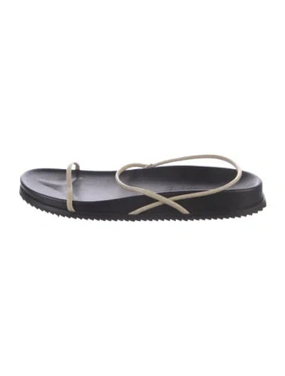 Pre-owned St Agni Leather Flats In Black