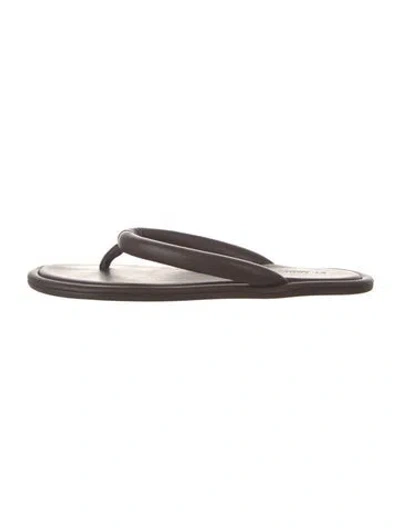 Pre-owned St Agni Leather Flip Flops In Brown