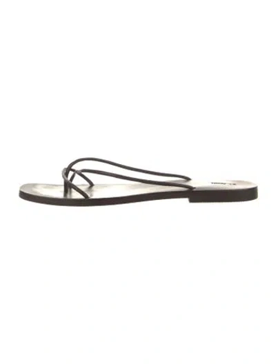 Pre-owned St Agni Leather Flip Flops In Brown