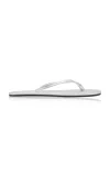 St Agni Leather Flip Flops In Silver