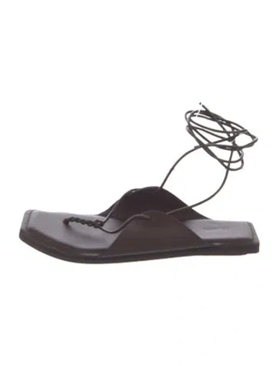 Pre-owned St Agni Leather Gladiator Sandals In Brown