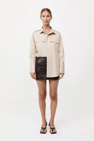 St Agni Leather Mini Skirt In Chocolate