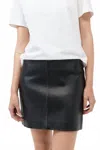 St Agni Leather Mini Skirt In Black