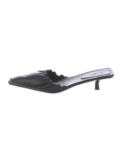Pre-owned St Agni Leather Mules In Black