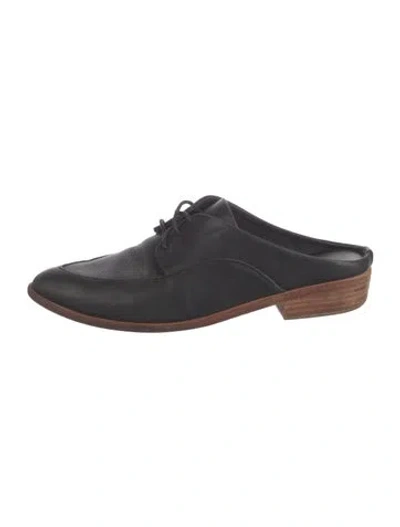 Pre-owned St Agni Leather Mules In Black