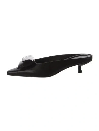 Pre-owned St Agni Leather Mules In Black