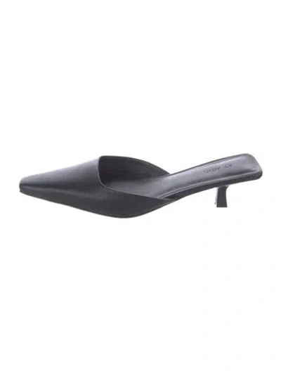 Pre-owned St Agni Leather Mules In Black