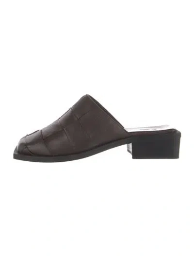 Pre-owned St Agni Leather Mules In Brown