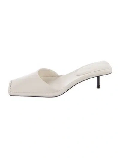 Pre-owned St Agni Leather Mules In White
