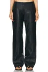 St Agni Leather Pant In Khaki