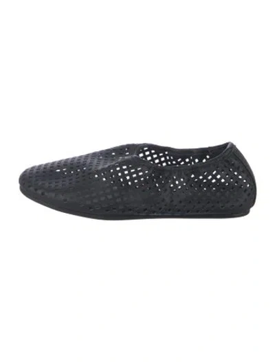 Pre-owned St Agni Leather Patterned Ballet Flats In Black