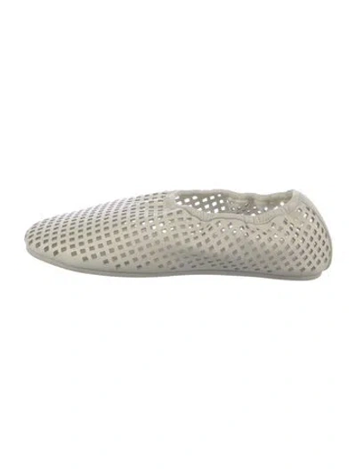Pre-owned St Agni Leather Patterned Ballet Flats In White