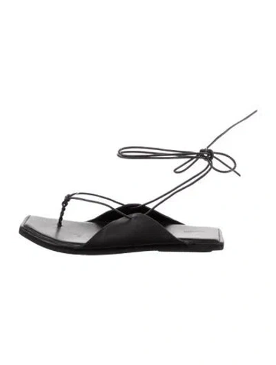 Pre-owned St Agni Leather Sandals In Black