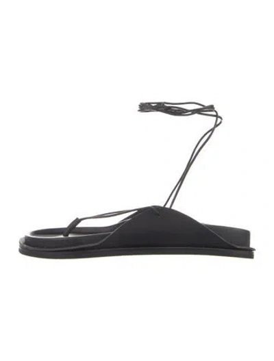 Pre-owned St Agni Leather Sandals In Black