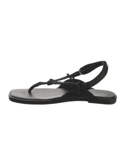Pre-owned St Agni Leather Sandals In Black