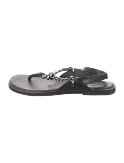 Pre-owned St Agni Leather Sandals In Black
