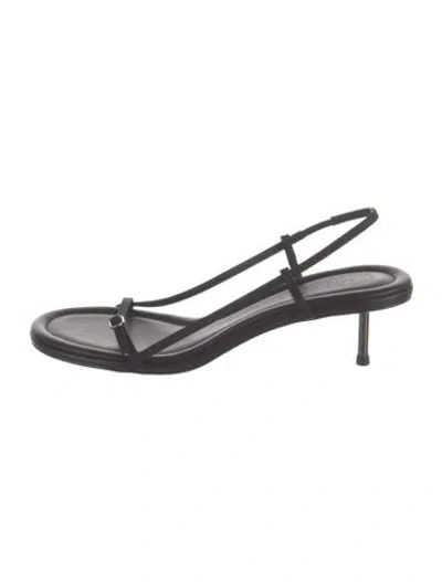 Pre-owned St Agni Leather Sandals In Black