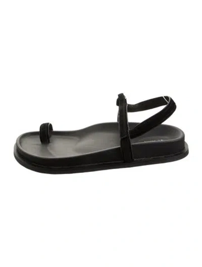 Pre-owned St Agni Leather Sandals In Black