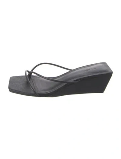 Pre-owned St Agni Leather Sandals In Black