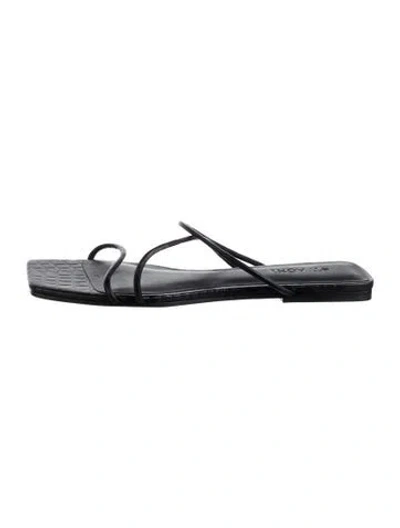 Pre-owned St Agni Leather Sandals In Black