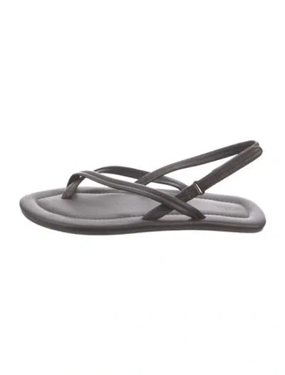 Pre-owned St Agni Leather Sandals In Grey