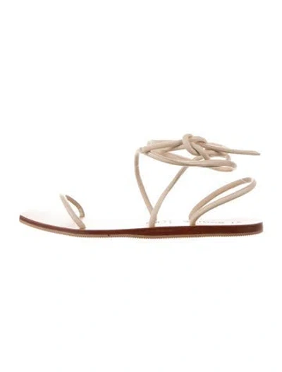 Pre-owned St Agni Leather Sandals In Neutral