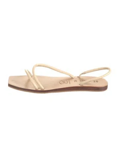 Pre-owned St Agni Leather Sandals In Neutrals