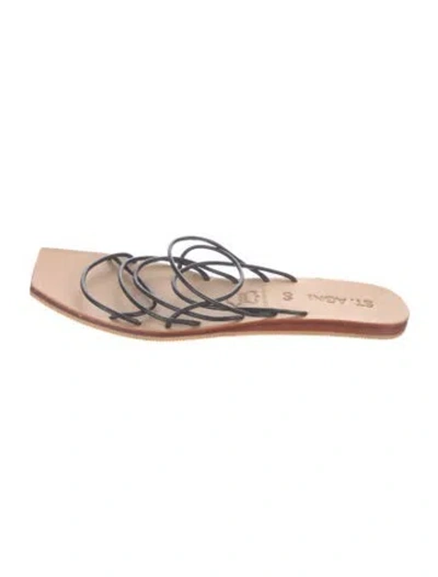 Pre-owned St Agni Leather Sandals In Neutrals