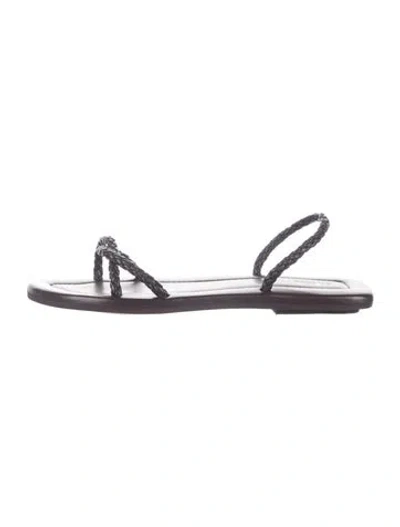 Pre-owned St Agni Leather Sandals In Silver