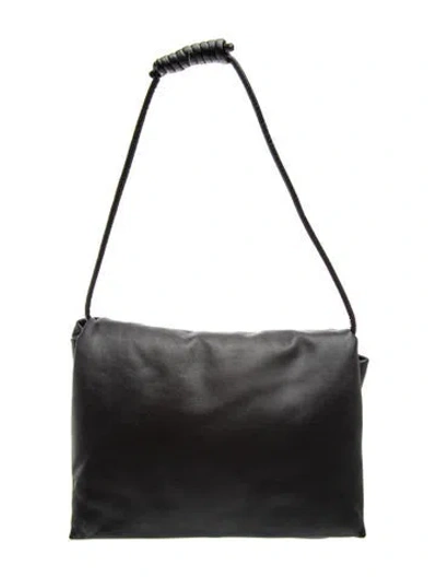 Pre-owned St Agni Leather Shoulder Bag In Black