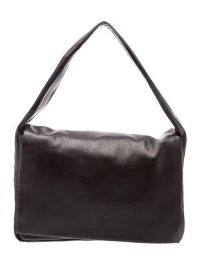 Pre-owned St Agni Leather Shoulder Bag In Black