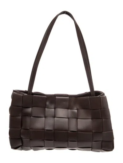 Pre-owned St Agni Leather Shoulder Bag In Brown/grey