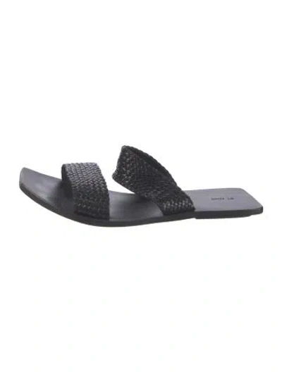 Pre-owned St Agni Leather Slides In Black