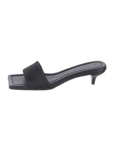 Pre-owned St Agni Leather Slides In Black