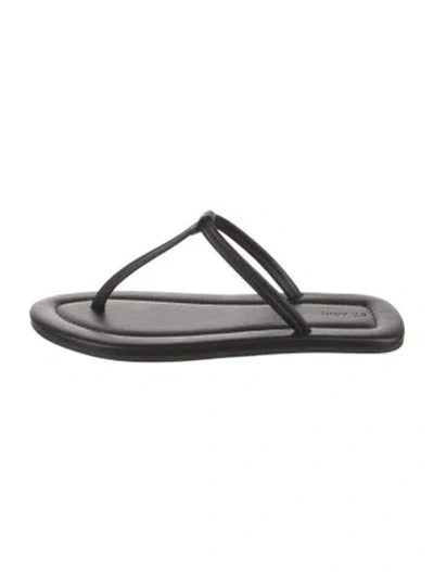Pre-owned St Agni Leather Slides In Black