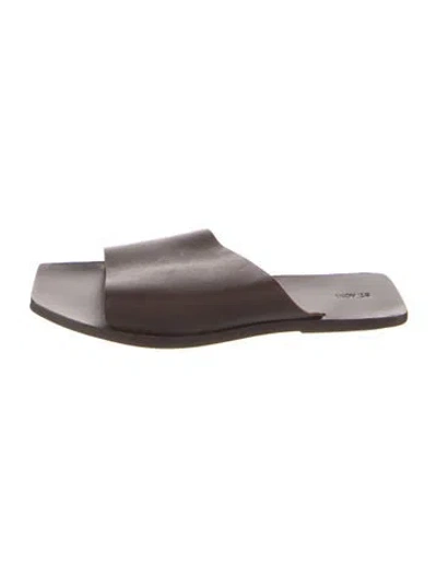 Pre-owned St Agni Leather Slides In Brown
