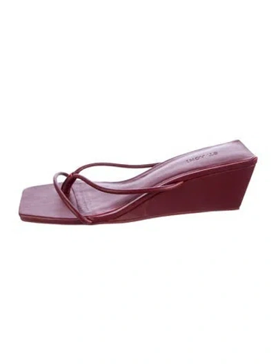Pre-owned St Agni Leather Slides In Burgundy