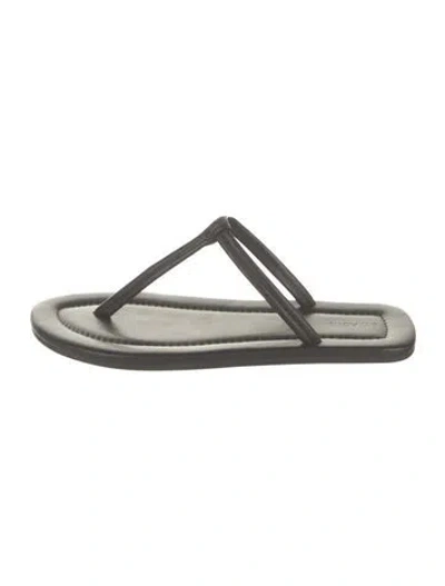 Pre-owned St Agni Leather Slides In Grey