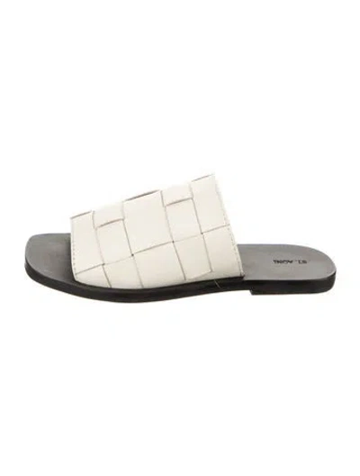 Pre-owned St Agni Leather Slides In Multi